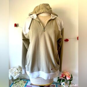 Nike Unisex Half Zip Sage Green White Sweatshirt Hoodie L